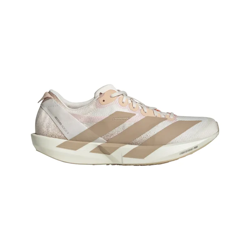 adidas Adizero Adios 9 Women's Tempo Running Shoe Chalk White Warm Sandstone Impact Orange