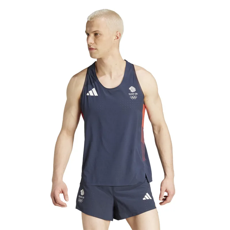TEAM GB Run Singlet Navy-1
