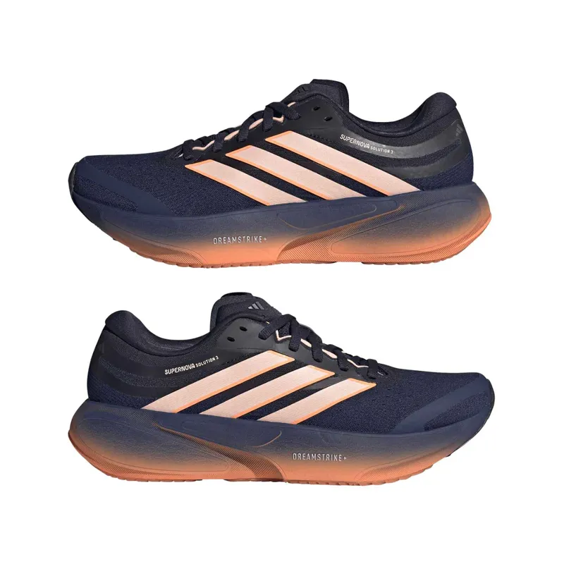 Adidas Supernova Solution 3 Women's Supportive Running Shoes - Dark Blue Clear Orange Beam Orange-6