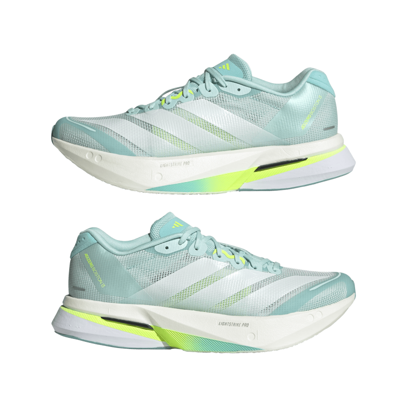 adidas Adizero Boston 13 Women's Tempo Running Shoe Semi Flash Aqua Zero Met. Lucid Lemon-6