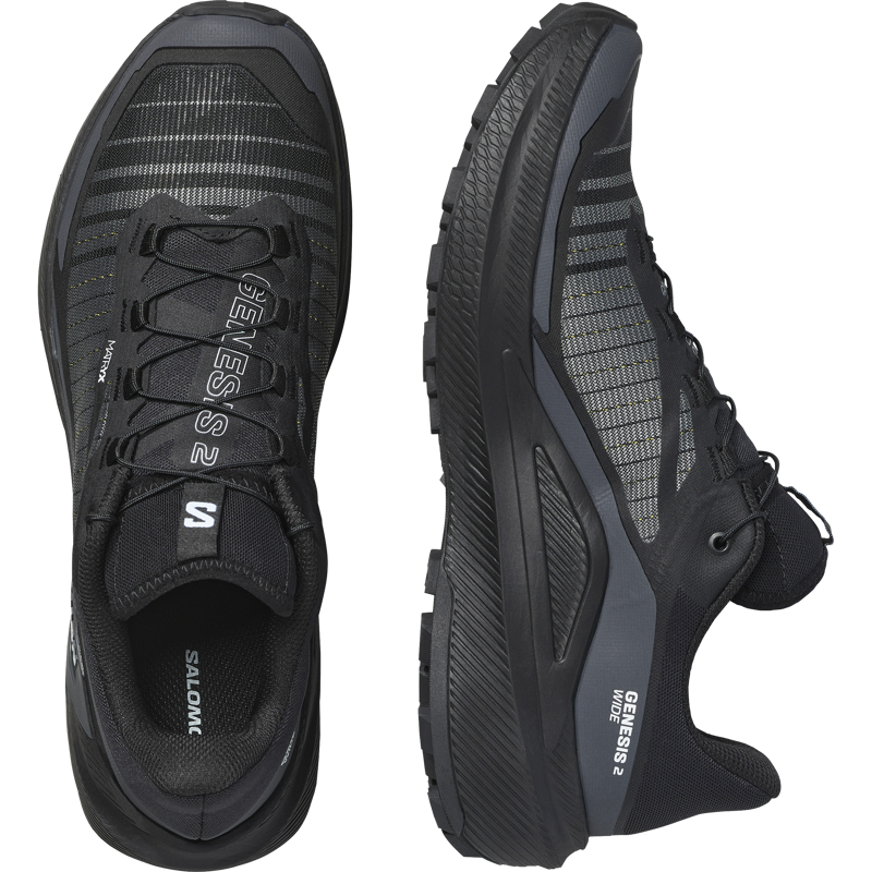 Salomon Genesis 2 WIDE Men's Trail Running Shoes - Black Black-5