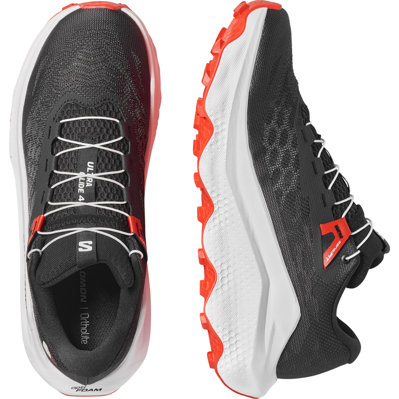 Salomon Ultra Glide 4 Men's Trail Running Shoes - Black White Fiery Red-5