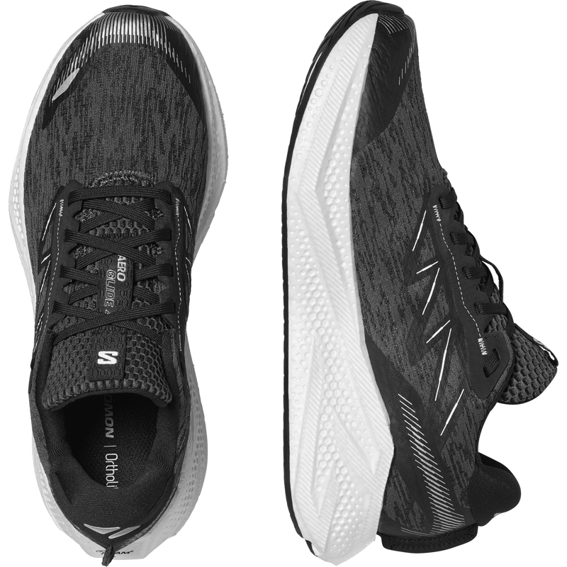 Salomon Aero Glide 4 Men's Trail Running Shoes - Black White Ftw Silver-4