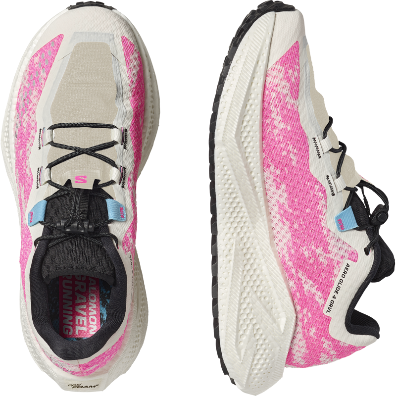 Salomon Aero Glide 4 Grvl Women's Trail Running Shoes -Vanilla Ice Knockout Pink Black-5
