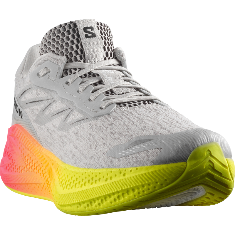 Salomon Aero Glide 4 Men's Running Shoes - Gray Violet Safety Yellow-4