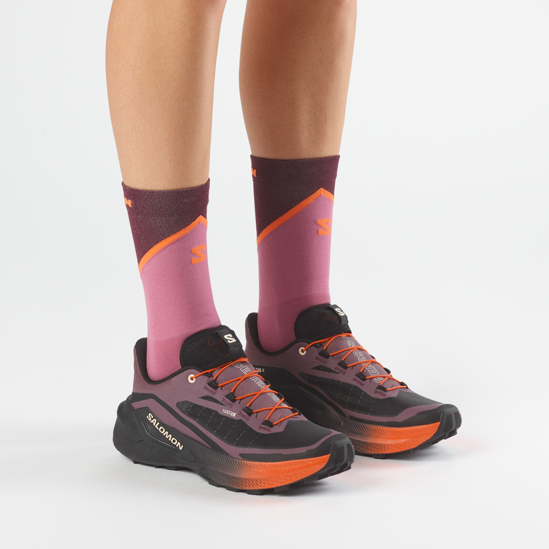 Salomon Genesis 2 Women's Trail Running Shoes - Huckleberry Black-6