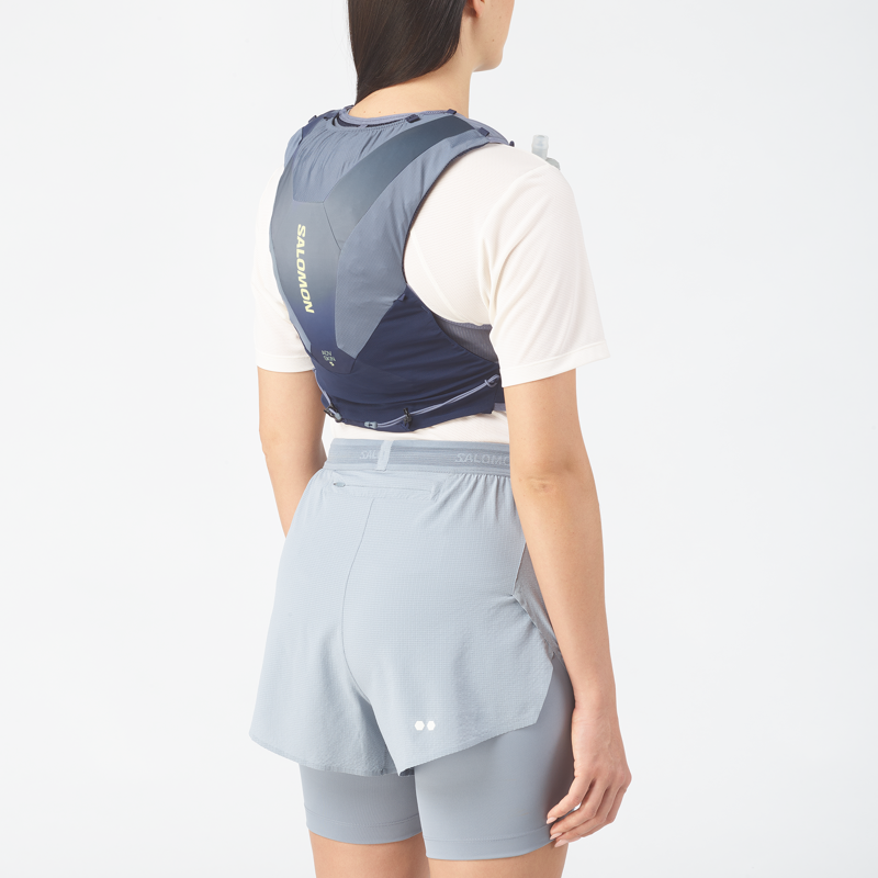 Salomon Adv Skin 5  Unisex Hydration Vest - Gradient Set Maritime Blue Grisaille Sunny Lime-2