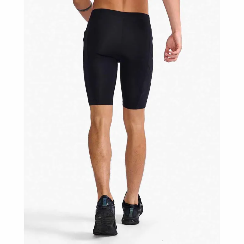 2XU Men's Core Compression Shorts Black Silver-1