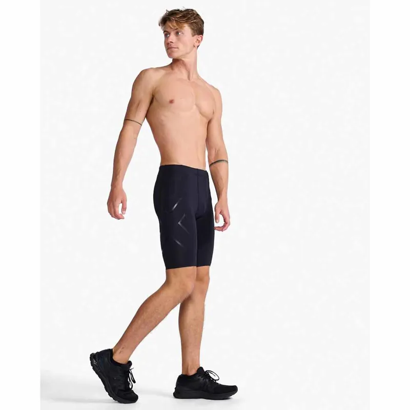 2XU Men's Core Compression Shorts Black Silver-5
