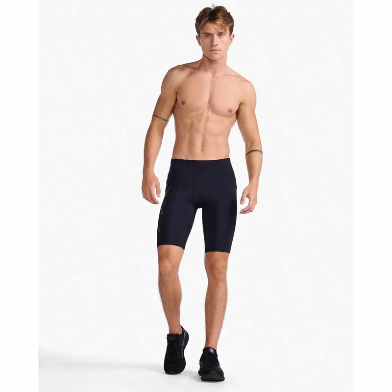 2XU Men's Core Compression Shorts Black Silver-4