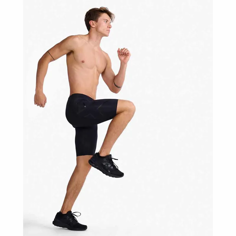 2XU Men's Core Compression Shorts Black Silver-6