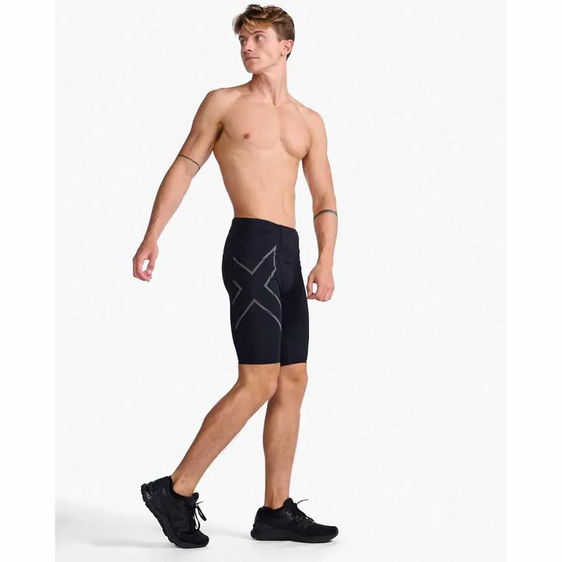 2XU Men's Light Speed Compression Shorts Black Reflective-1
