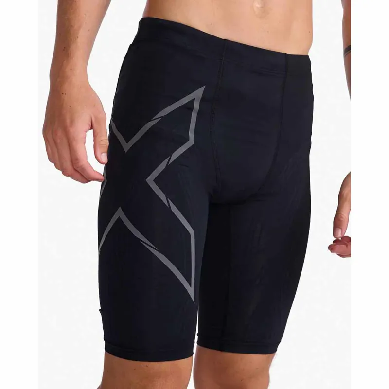 2XU Men's Light Speed Compression Shorts Black Reflective-5