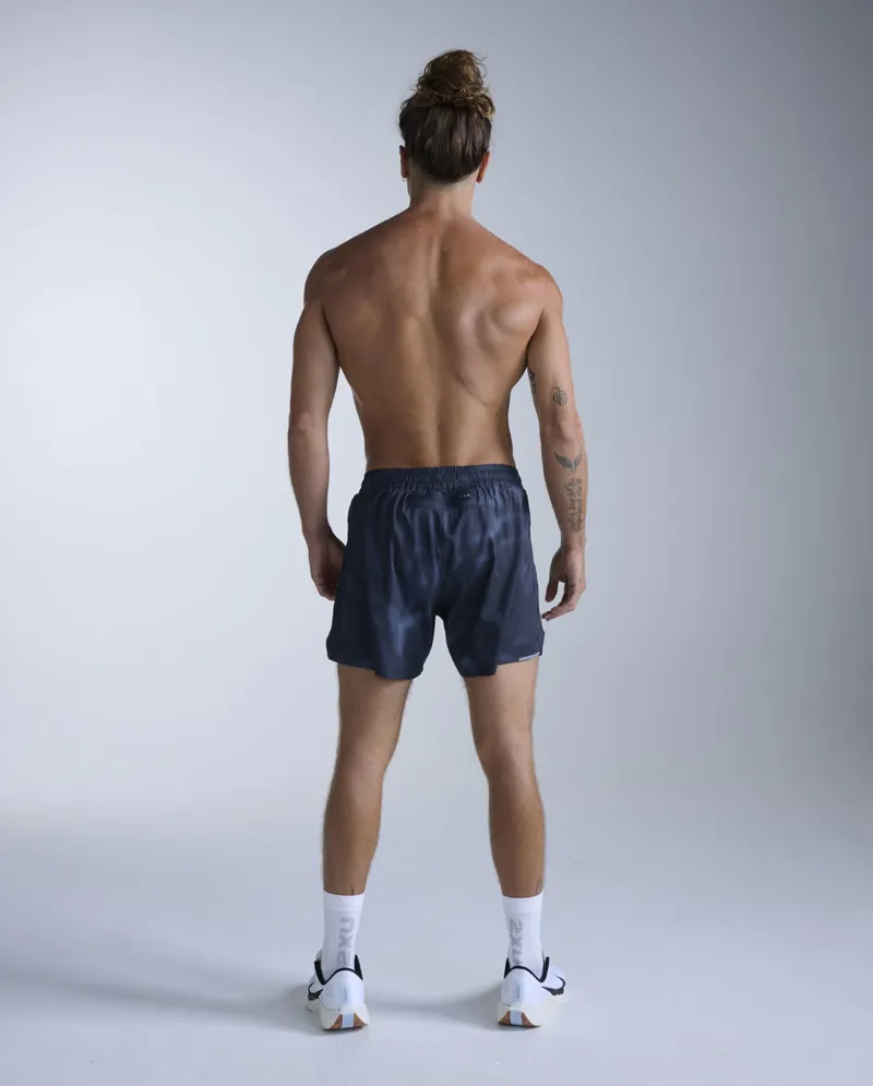 2XU Aero 5 Inch Men's Running Shorts - Midnight Marble Silver Reflect-4