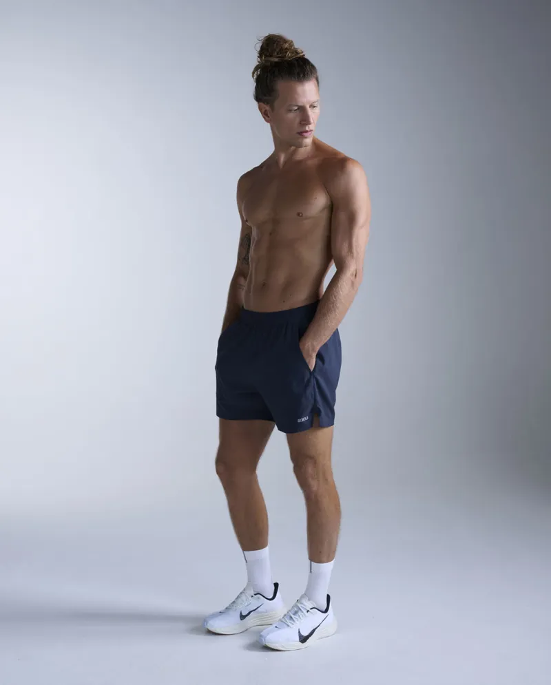 2XU Aero 5 Inch Men's Running Shorts - Midnight Silver Reflective-3