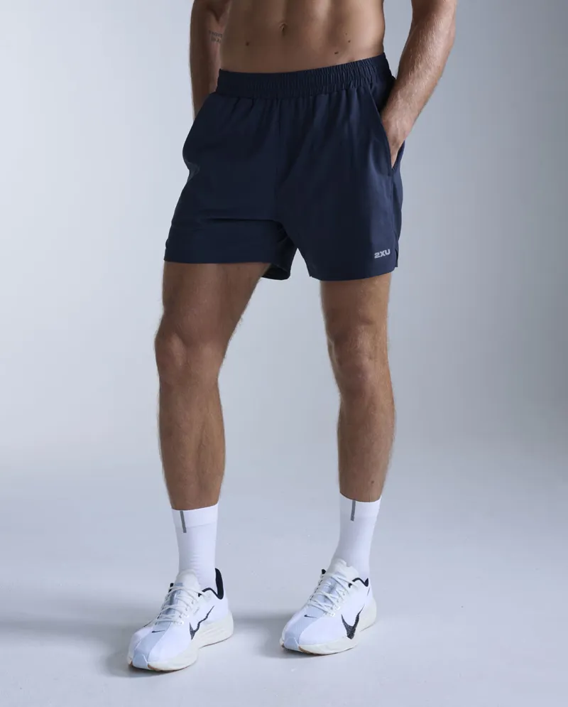 2XU Aero 5 Inch Men's Running Shorts - Midnight Silver Reflective