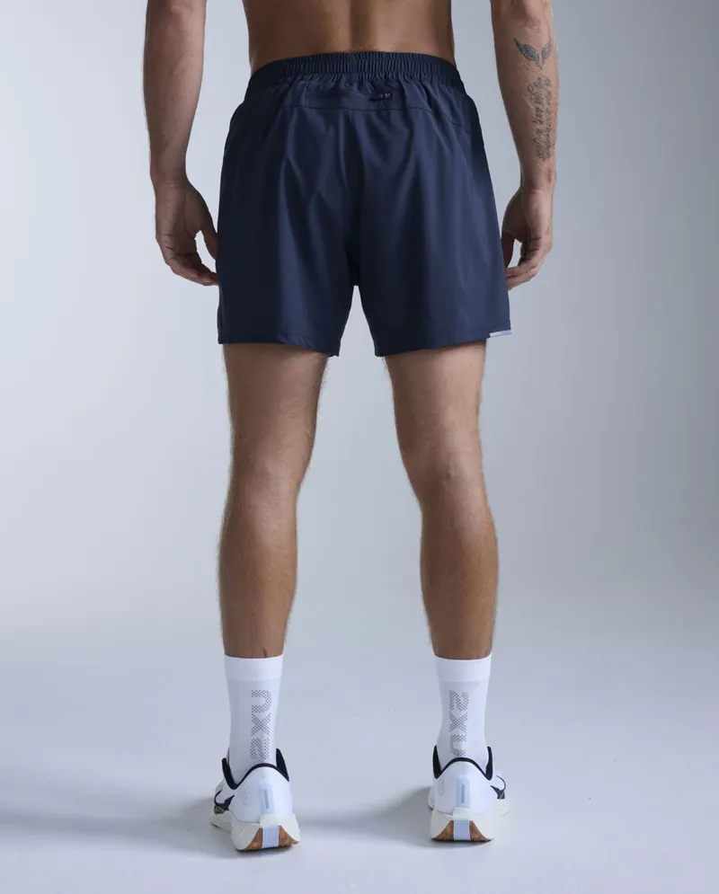 2XU Aero 5 Inch Men's Running Shorts - Midnight Silver Reflective-1
