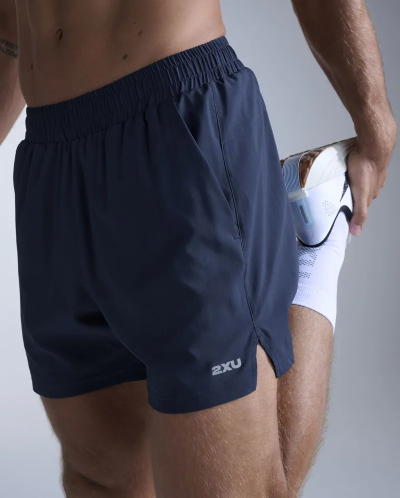 2XU Aero 5 Inch Men's Running Shorts - Midnight Silver Reflective-4