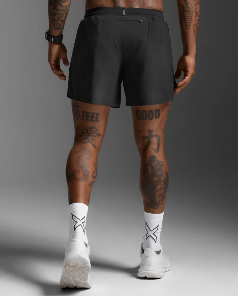 2XU Men's Running Light Speed Stash 5 Inch Short Black Reflective-2