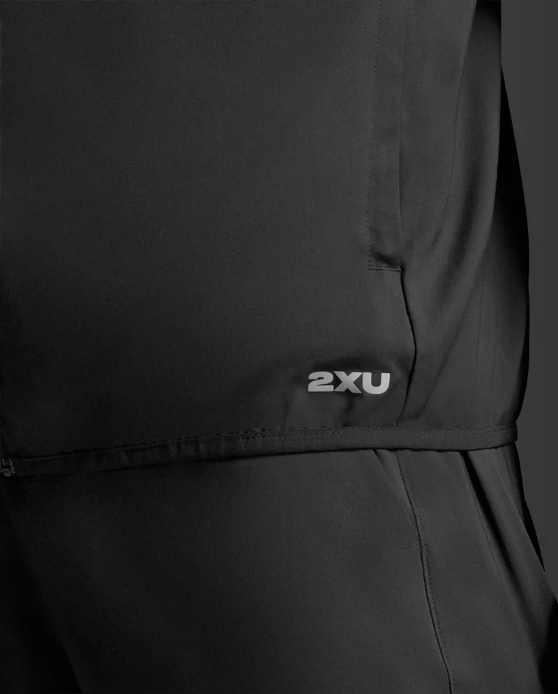 2XU Men's Running Aero Jacket Black Silver Reflective-6