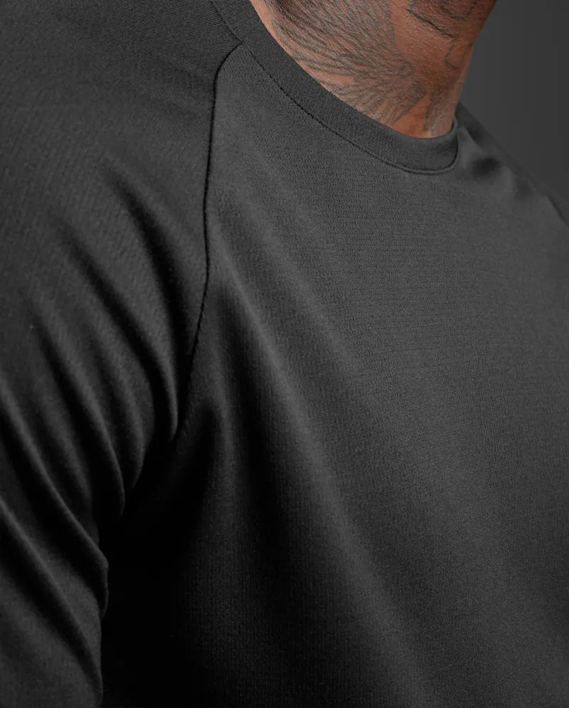 2XU Men's Aero Long Sleeve Running Top Black Silver Reflective-5