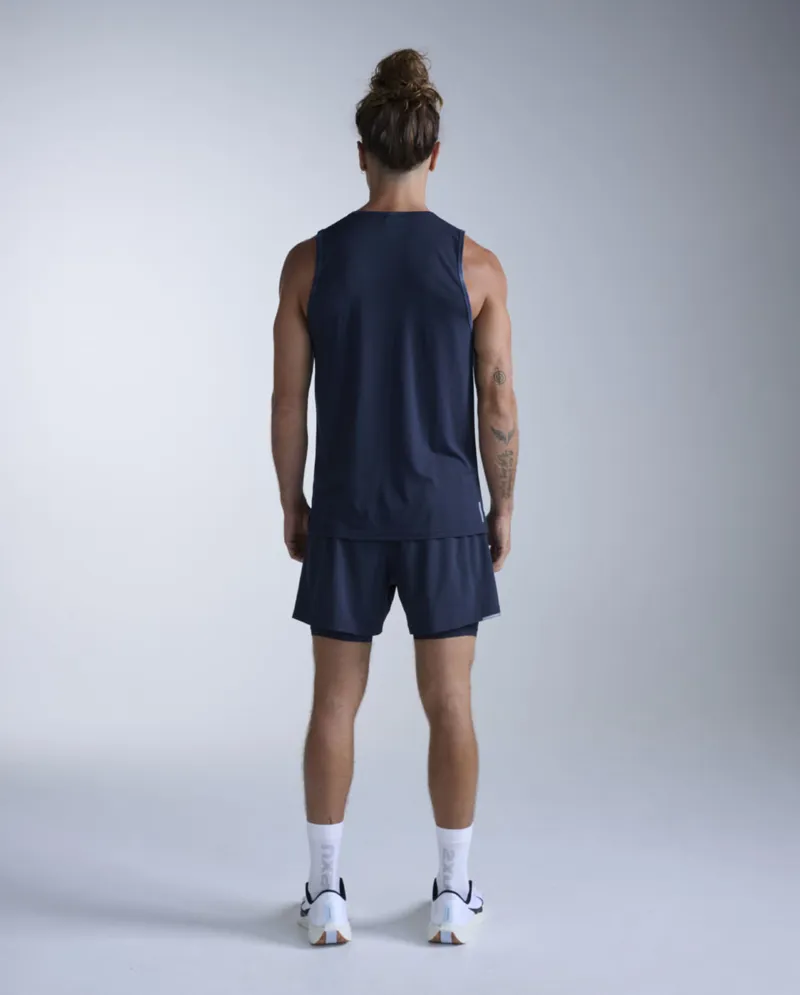 2XU Aero Tank Men's - Midnight Marble Silver Reflect-2