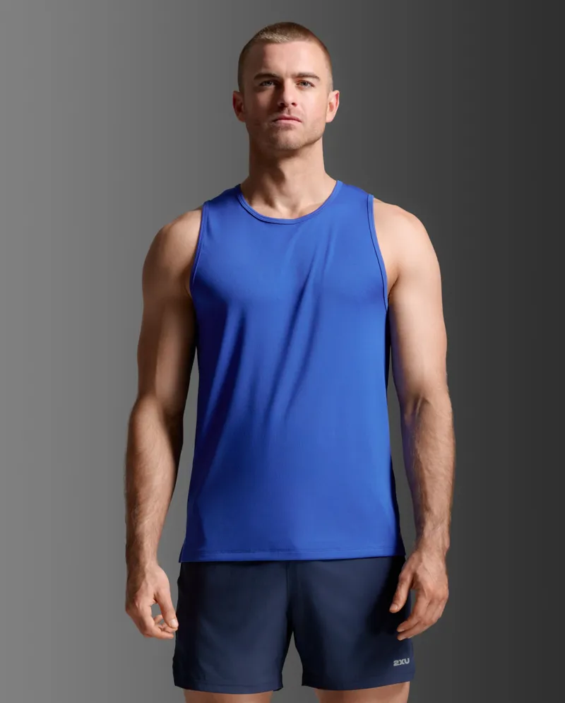 2XU Men's Aero Mesh Running Tank Surf-2