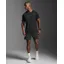 2XU Men's Aero Mesh Running Tee Black Silver Reflective