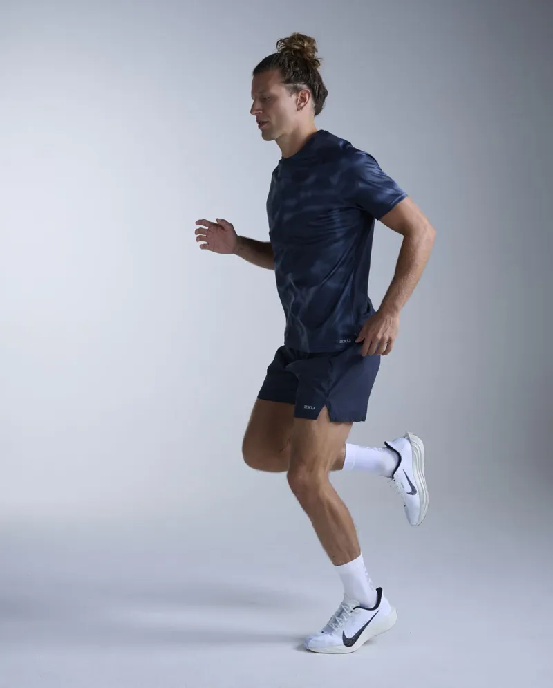 2XU Aero Tee Men's - Midnight Marble Silver Reflect-3