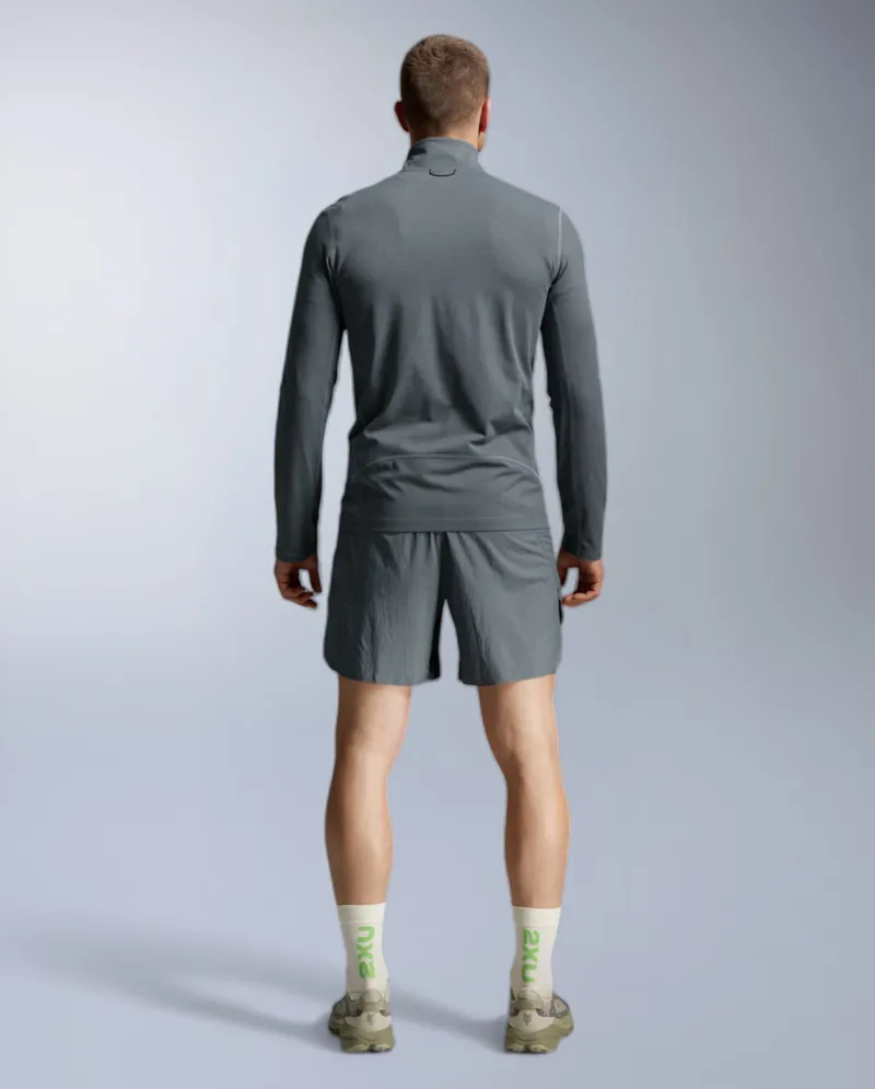 2xu Aero Trail 1/2 Zip Men's Running Top - Turbulence Black Reflective-7