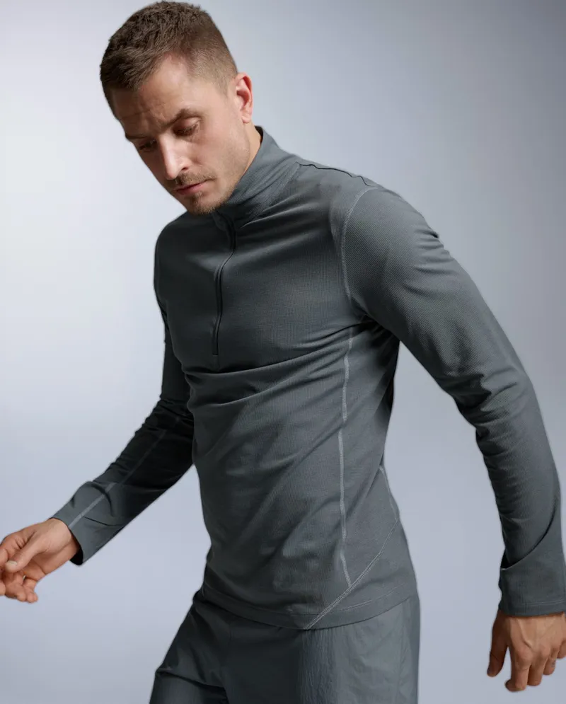 2xu Aero Trail 1/2 Zip Men's Running Top - Turbulence Black Reflective-2