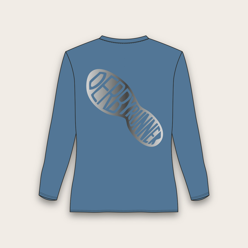 Tech Long Sleeve Tee Sapphire Blue Silver Women's-1