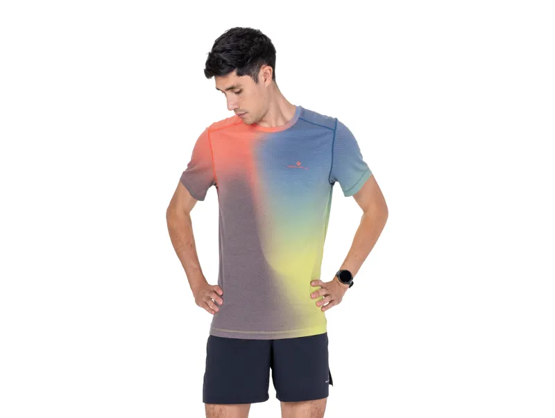 Ronhill Men's Tech Golden Hour Short Sleeve Tee - Ronhill Red Merge