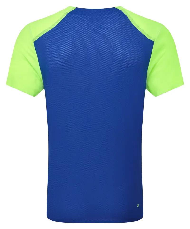 Ronhill Tech Race S/S Tee Men's - Fluo Green Dark Cobalt-1