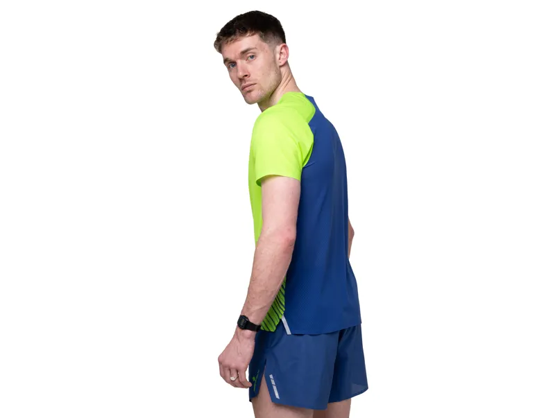 Ronhill Tech Race S/S Tee Men's - Fluo Green Dark Cobalt-6