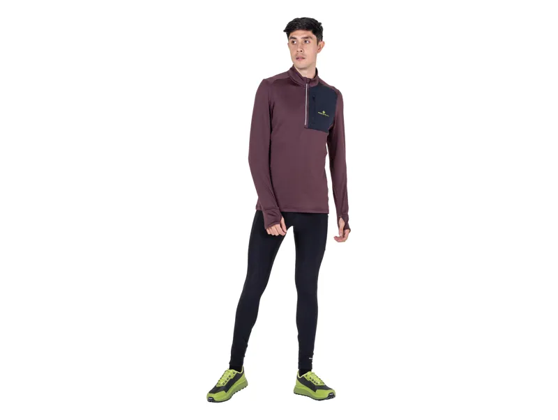 Ronhill Men's Tech Winter 1/2 Zip Running Top - Espresso Black-12