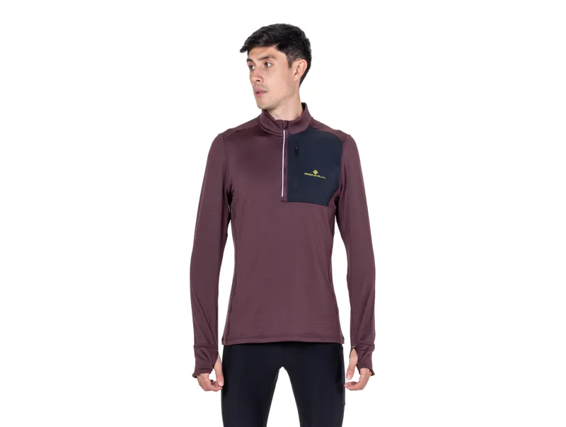 Ronhill Men's Tech Winter 1/2 Zip Running Top - Espresso Black