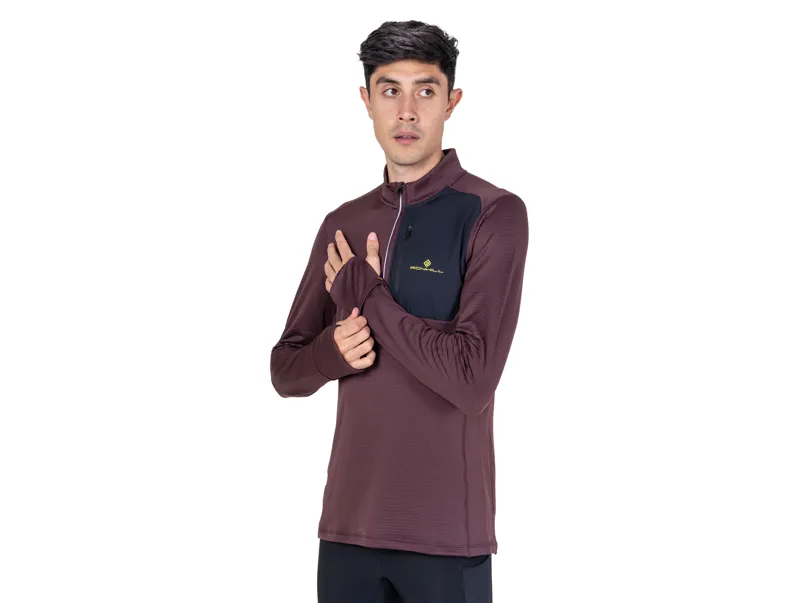 Ronhill Men's Tech Winter 1/2 Zip Running Top - Espresso Black-3