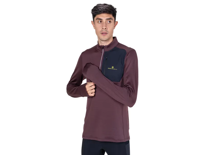Ronhill Men's Tech Winter 1/2 Zip Running Top - Espresso Black-2