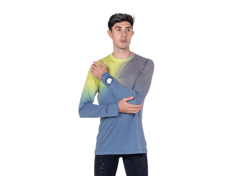 Ronhill Men's Tech Golden Hour Long Sleeve Tee - Glacier Merge