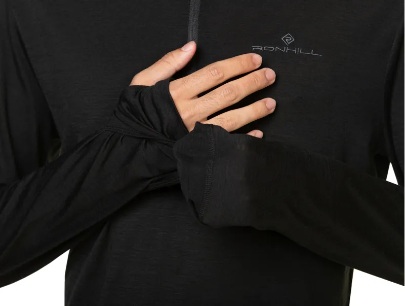 Tech Merino 1/2 Zip Black Lake-2