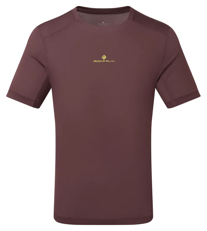 Ronhill Men's Tech Short Sleeve Running Tee - Espresso Zest-5