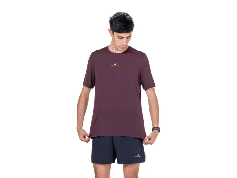 Ronhill Men's Tech Short Sleeve Running Tee - Espresso Zest-1