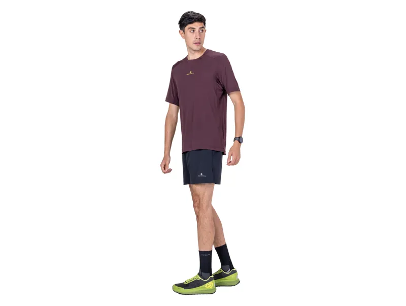 Ronhill Men's Tech Short Sleeve Running Tee - Espresso Zest-12