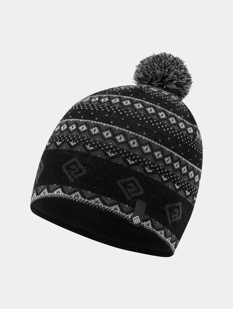 Ronhill Unisex Winter Bobble Hat - Black Oxide White