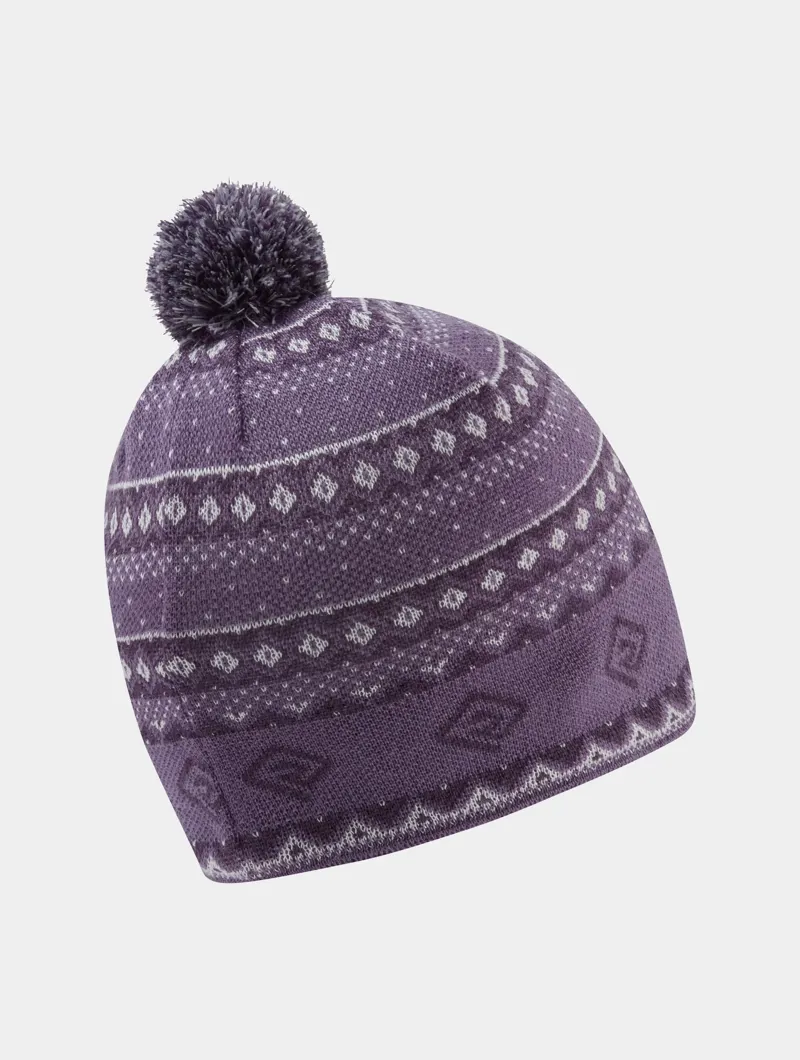 Ronhill Unisex Winter Bobble Hat - Dark Iris White-1