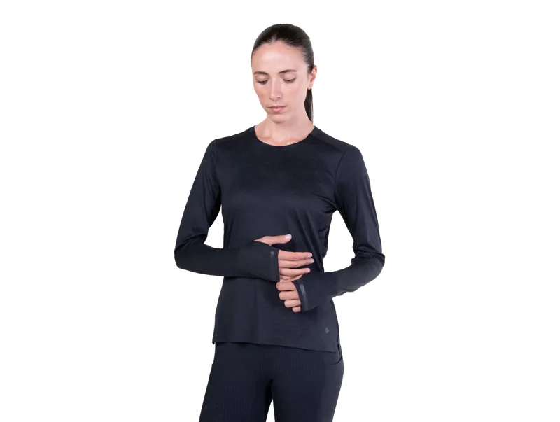 Ronhill Women's Tech Reflect Lux Long Sleeve Running Tee - Black Reflect-1