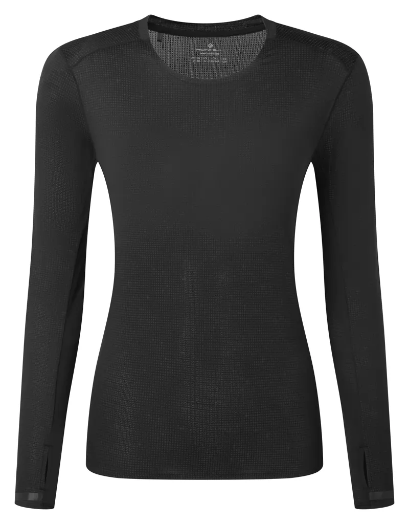 Ronhill Women's Tech Reflect Lux Long Sleeve Running Tee - Black Reflect-7