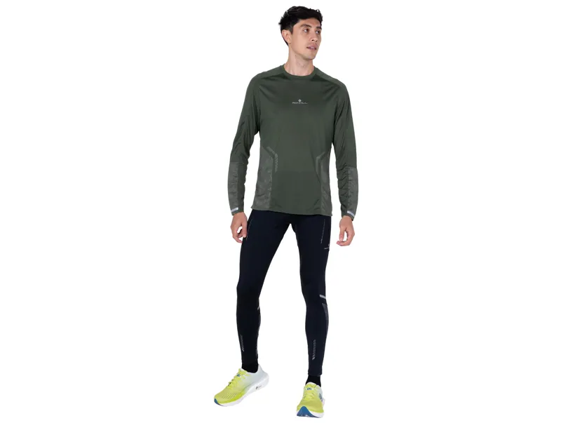 Ronhill Men's Tech Reflect Long Sleeve Running Tee - Kelp Reflect-10