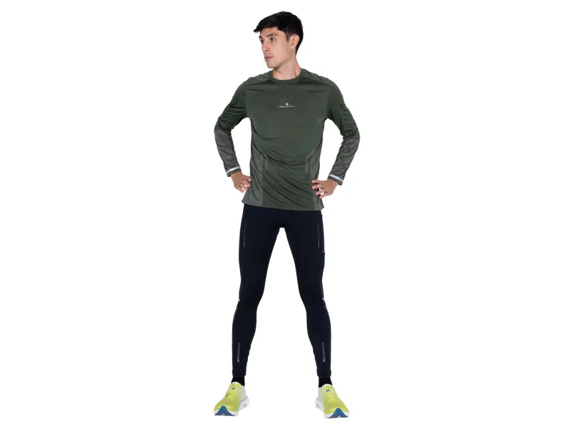 Ronhill Men's Tech Reflect Long Sleeve Running Tee - Kelp Reflect-12